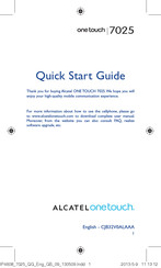 Alcatel ONE TOUCH 7025 Quick Start Manual
