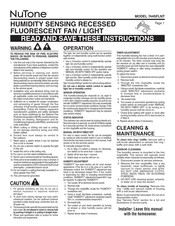 NuTone 744SFLNT Instructions Manual