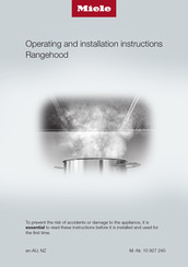 Miele DA 3698 Operating And Installation Instructions