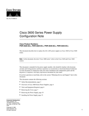 Cisco PWR-3620-DC Series Configuration Note
