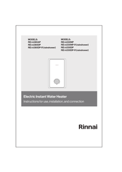 Rinnai REI-A380AP Instructions For Use, Installation, And Connection