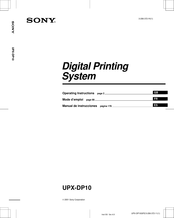 Sony UPX-DP10 Operating Instructions Manual