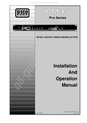 Pico Macom Pro PM45 Installation And Operation Manual