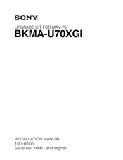 Sony BKMA-U70XGI Manual