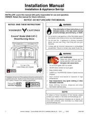 Vermont Castings Encore 2040-CAT-C Installation Manual