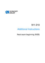 DURKOPP ADLER 911-210 Additional Instructions