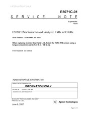 Agilent Technologies E5071C ENA Series Service Note