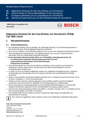 Bosch 7805 Fitting Instructions Manual