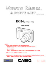 Casio EX-Z4B Service Manual & Parts List