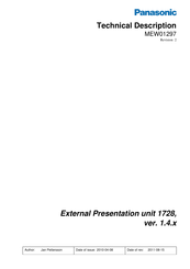 Panasonic External Presentation unit 1728 Technical Description
