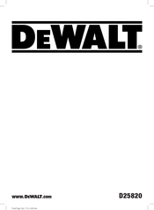 DeWalt D25820 Original Instructions Manual