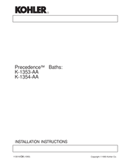 Kohler Precedence K-1354-AA Installation Instructions Manual