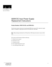 Cisco PWR-7010-DC Replacement Instructions Manual