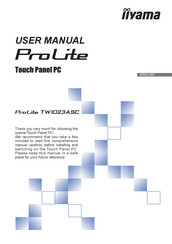 Iiyama Pro Lite TW1023ASC User Manual