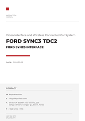 Kap FORD SYNC3 TDC2 Instruction Manual