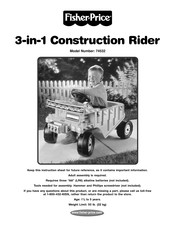 Fisher-Price 3-in-1 Construction Rider Instruction Sheet