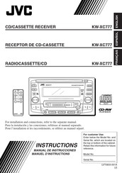 JVC KW-XC777 - Radio / CD Instructions Manual