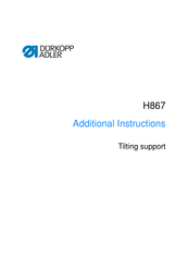 DURKOPP ADLER H867 Additional Instructions
