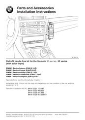 BMW 84 64 0 025 891 Parts And Accessories Installation Instructions