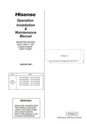 Hisense AVS-07UR2SABB Operation Installation Maintenance Manual