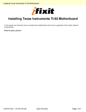 Texas Instruments TI-92 Installing Instruction