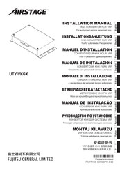 Fujitsu AIRSTAGE UTY-VKGX Installation Manual
