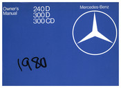 Mercedes-Benz 240 D 1980 Owner's Manual