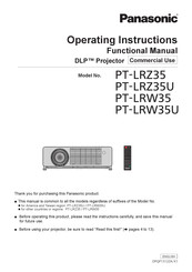 Panasonic PT-LRZ35 Operating Instructions Manual