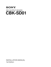 Sony CBK-SD01 Installation Manual