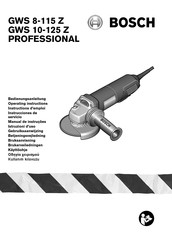 Bosch GWS 8-115 Z Professional Operating Instructions Manual