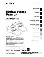 Sony DPP-FP85 Operating Instructions Manual