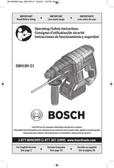 Bosch Professional GBH 18V-21 Operating/Safety Instructions Manual