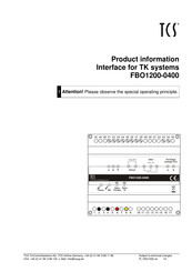 TCS FBO1200-0400 Product Information