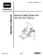 Toro Sand Pro 2040Z Operator's Manual