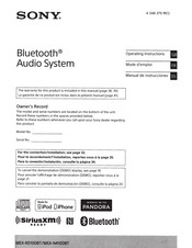 Sony MEX-4100BT Operating Instructions Manual