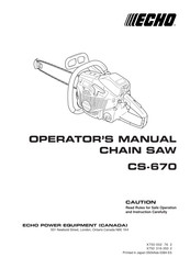 Echo CS-670 Operator's Manual