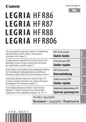 Canon LEGRIA HFR88 Quick Manual