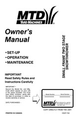 MTD 31AE6C3 Owner's Manual