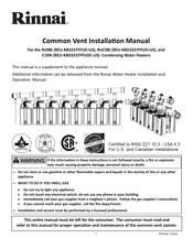 Rinnai REU-KBD3237FFUDC-US Installation Manual
