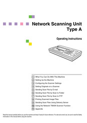 Ricoh Network Scanning Unit A Operating Instructions Manual