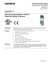 Siemens OpenAir GCA163.1U Technical Instructions