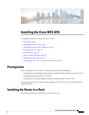 Cisco NCS 4216 Installing Instruction