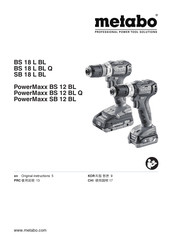 Metabo PowerMaxx BS 12 Q Original Instructions Manual