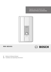 Bosch RDE 1821415 Installation And Operating Instructions Manual