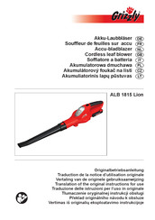 Grizzly ALB 1815 Lion Translation Of The Original Instructions For Use