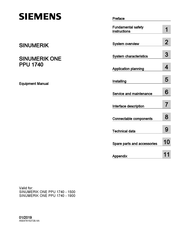 Siemens SINUMERIK ONE PPU 1740-1500 Equipment Manual