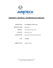 Greenheck FD-110 Installation, Operation And Maintenance Manual