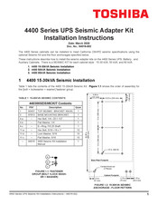 Toshiba 4400 80kVA Seismic Installation Instructions Manual