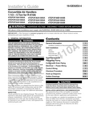 Trane 4TEP3F63B1000B Installer's Manual