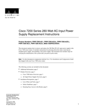 Cisco PWR-7200-ACA Replacement Instructions Manual